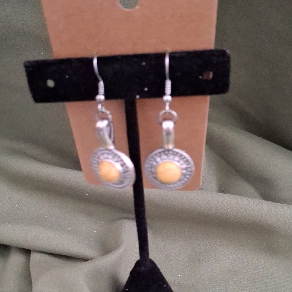 Paparazzi Silver and Gold Earrings with Luminous Design
